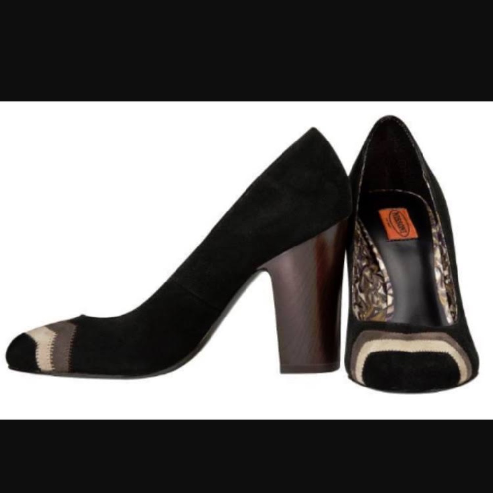 Missoni for Target Black Suede Block Heel Pumps, 8.5